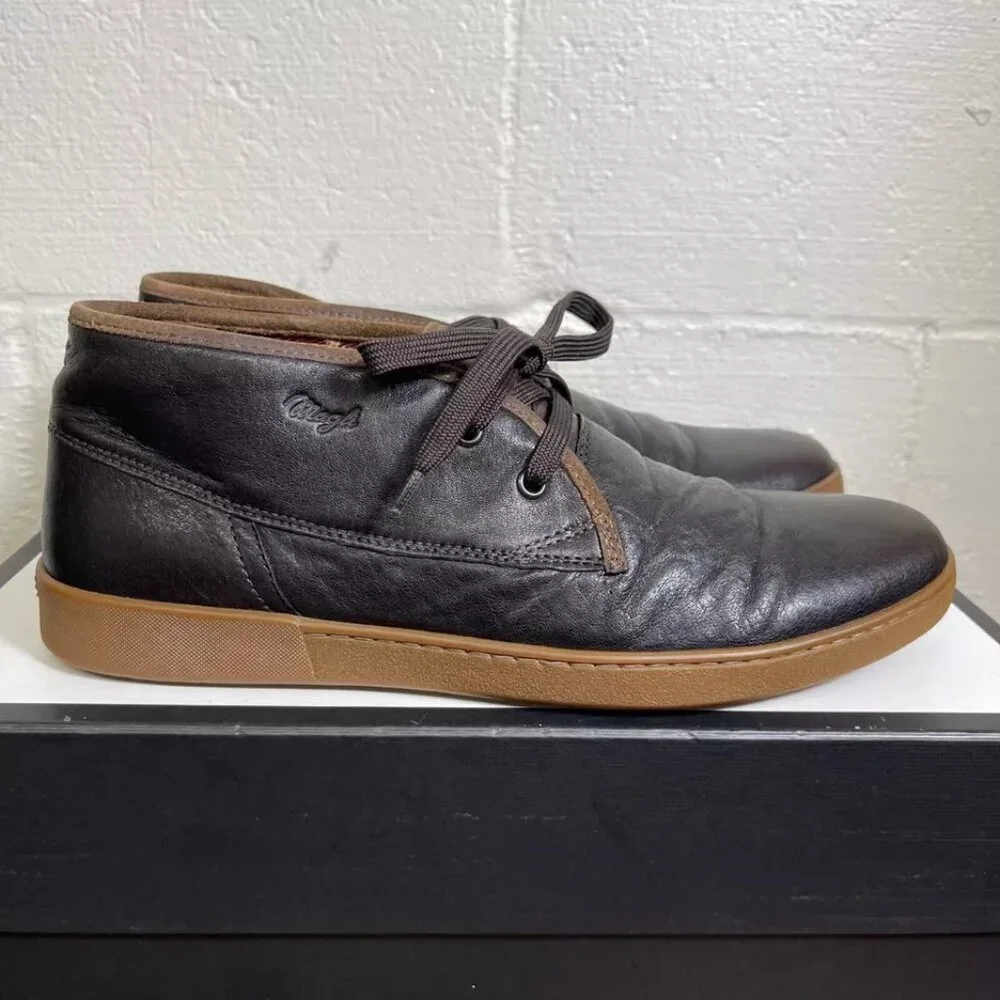 Bruno Magli Chukka Boots Black Leather Casual Shoes Two Eye Lace up Men's Size 9
